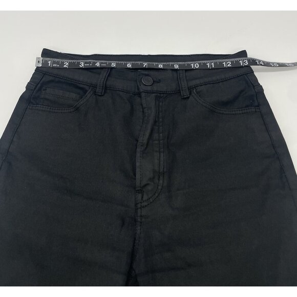 Massimo Dutti Skinny Moto Jeans Pants Women’s Sz 4 Black Denim Designer Biker - Picture 7 of 9